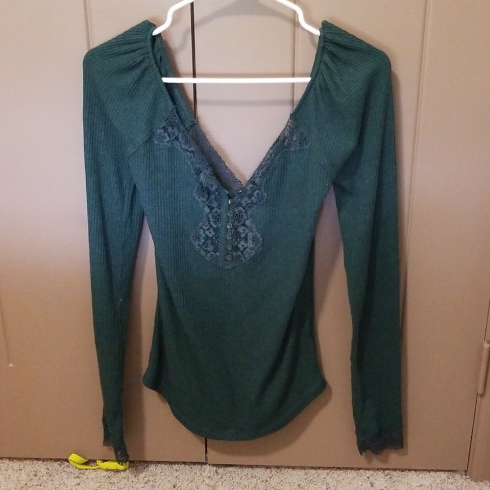 Free people lace detail top